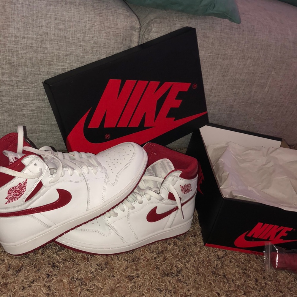 Air Jordan ones   Color-way: white and varsity red